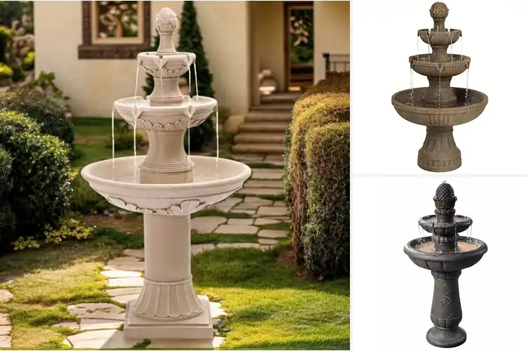Detailed view of Best Backyard Tiered Fountains