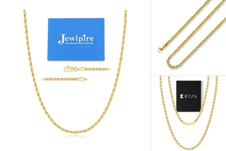 Detailed view of Best Gold Plated Rope Chains