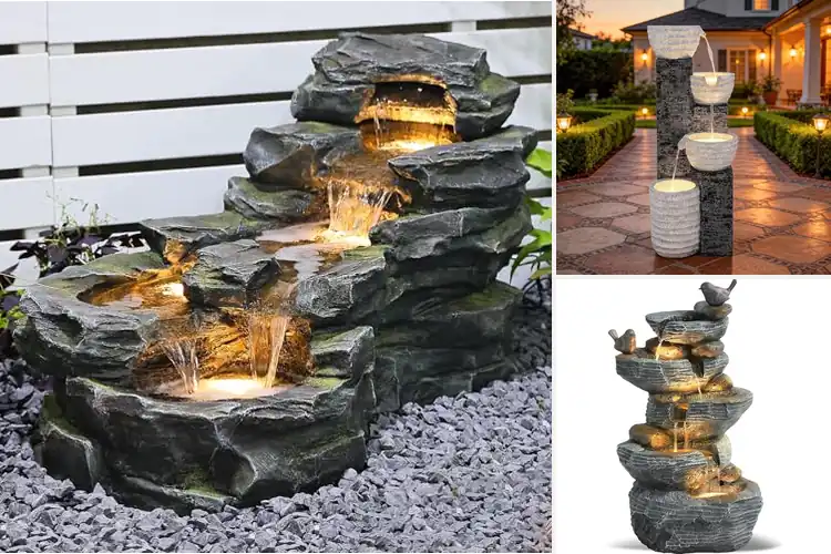 Detailed view of Best Outdoor Fountains with LED Lights