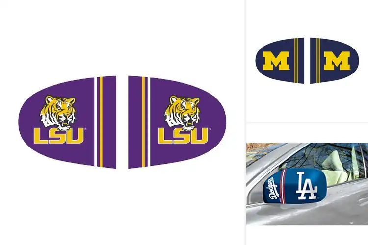 Detailed view of Best Team Logo Mirror Covers: Shine & Show Your Pride